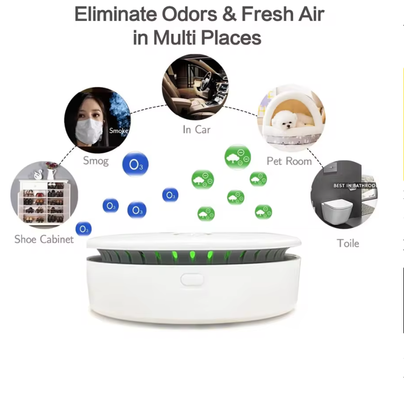 Tragbarer Ozon- und Ionen-Luftreiniger