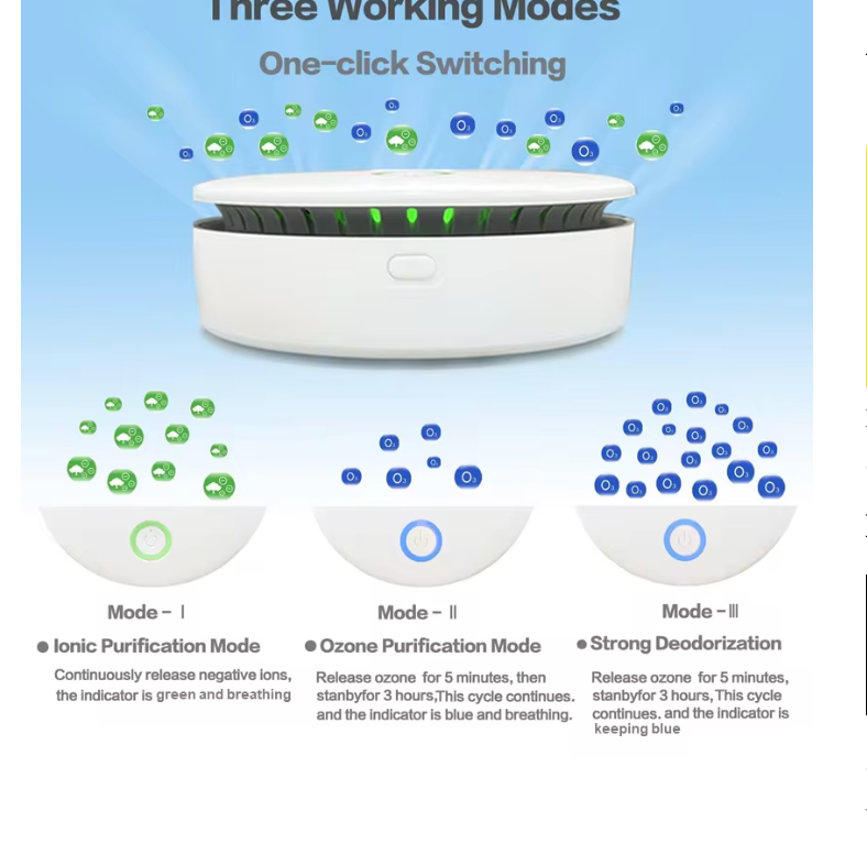 Tragbarer Ozon- und Ionen-Luftreiniger