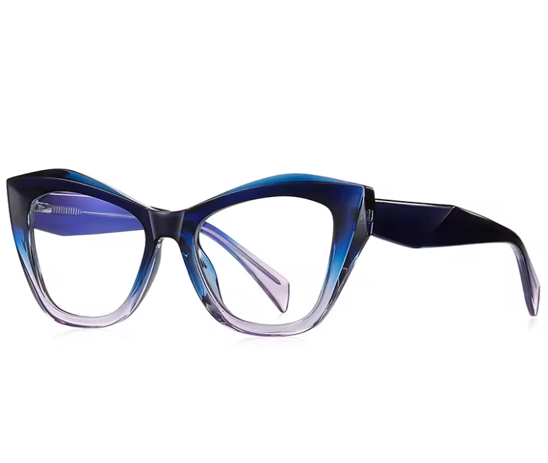 TR90 Anti-Blaulichtbrille Optischer Rahmen Anpassbare Korrektionsbrille Cat-Eye Damenmode Flache Lichtbrille