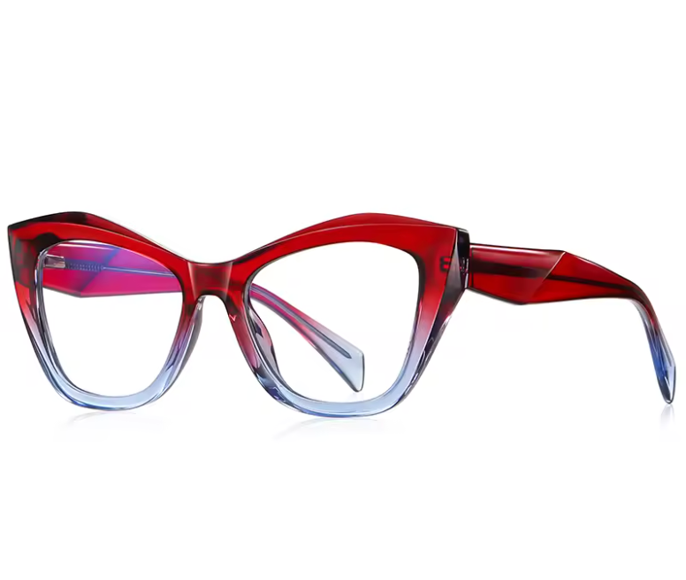TR90 Anti-Blaulichtbrille Optischer Rahmen Anpassbare Korrektionsbrille Cat-Eye Damenmode Flache Lichtbrille