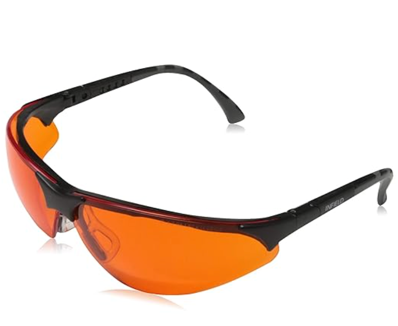 Infield Blaulicht und UV-Schutzbrille TERMINATOR UV 400 Schwarz ORANGE,