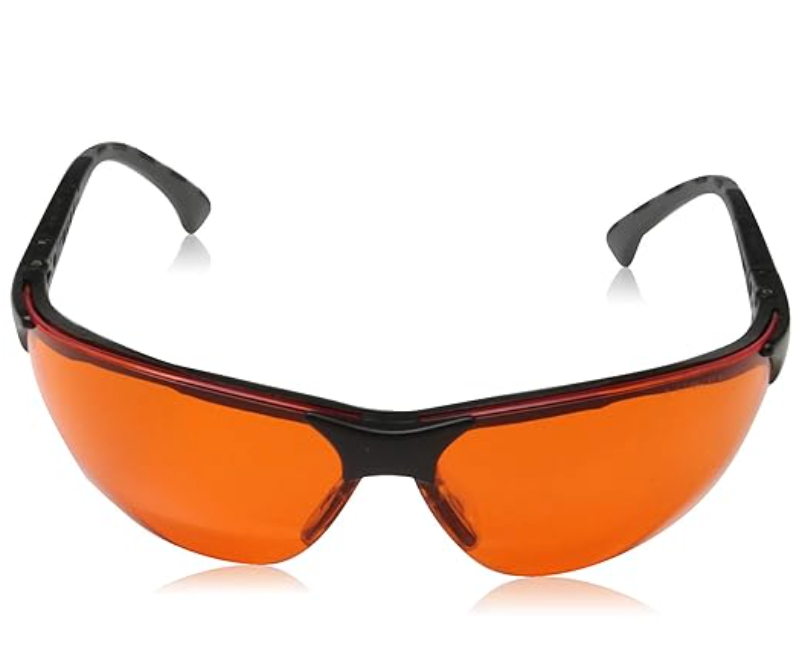 Infield Blaulicht und UV-Schutzbrille TERMINATOR UV 400 Schwarz ORANGE,