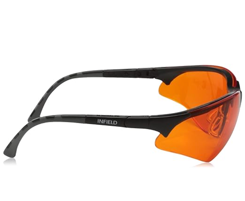 Infield Blaulicht und UV-Schutzbrille TERMINATOR UV 400 Schwarz ORANGE,