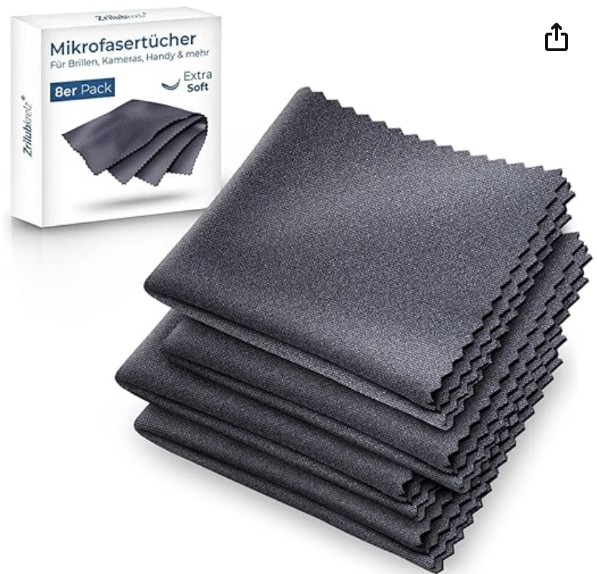 Brillenputztücher in Optikerqualität - 20 x 20cm - Mikrofaser - Extra Weich & Saugstark