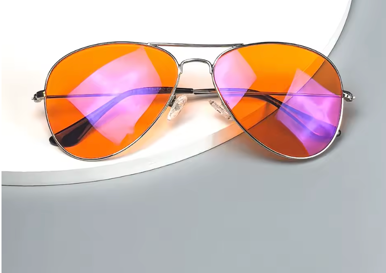 SHINU Blaulichtbrille mit roten Gläsern für Herren – Besserer Schlaf dank orangefarbener Gläser, ideal für Gaming und Nachtsicht