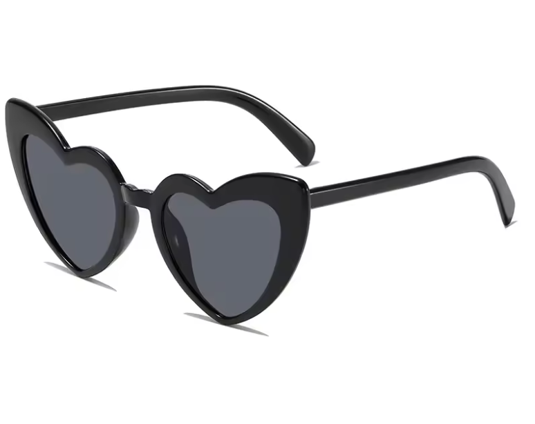 Herzförmige Sonnenbrille im Vintage-Stil, trendige Streetstyle-Sonnenbrille mit UV-Schutz