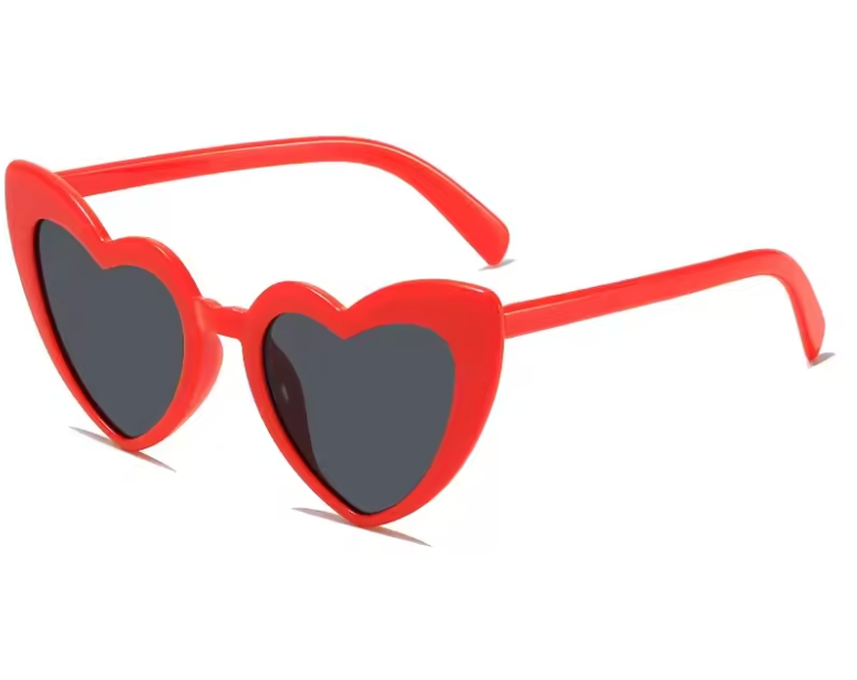 Herzförmige Sonnenbrille im Vintage-Stil, trendige Streetstyle-Sonnenbrille mit UV-Schutz