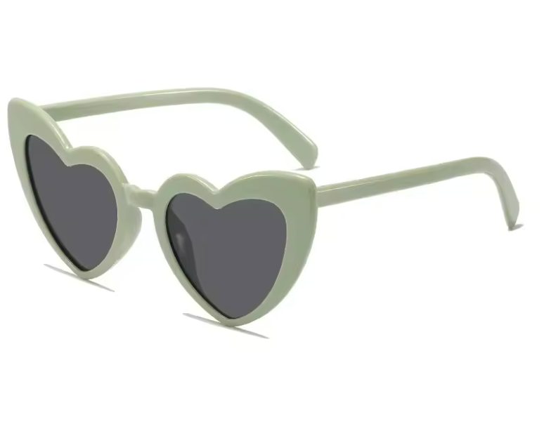 Herzförmige Sonnenbrille im Vintage-Stil, trendige Streetstyle-Sonnenbrille mit UV-Schutz
