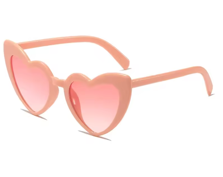 Herzförmige Sonnenbrille im Vintage-Stil, trendige Streetstyle-Sonnenbrille mit UV-Schutz