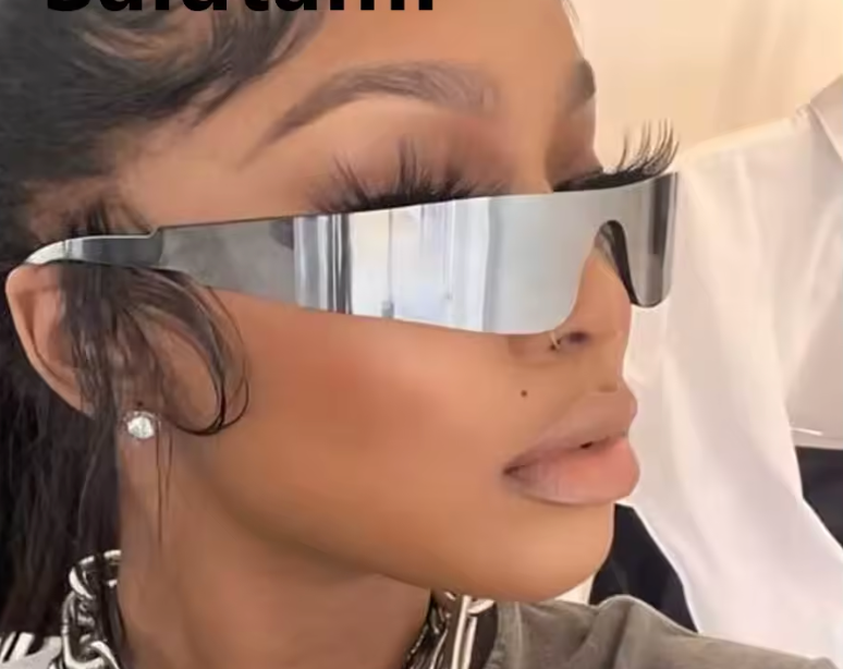 Einzigartige, sexy, rahmenlose Y2K-Sonnenbrille für Damen, Vintage-Sonnenbrille mit einteiligem Schild und silbernen Spiegeln, Hip-Hop-Sonnenbrille für Damen und Herren