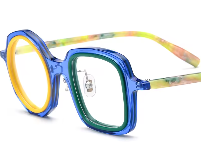 Wind Red 2025 Neue Acetat-Brillenfassung Herren Luxus Optische Korrektionsbrillenfassung Damen Retro Runde Quadratische Modefassung