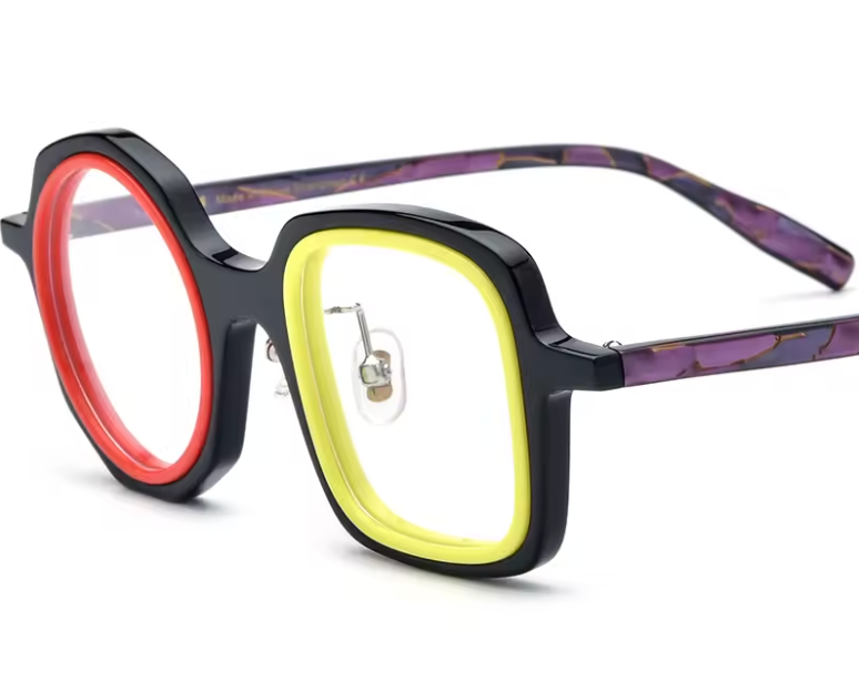 Wind Red 2025 Neue Acetat-Brillenfassung Herren Luxus Optische Korrektionsbrillenfassung Damen Retro Runde Quadratische Modefassung