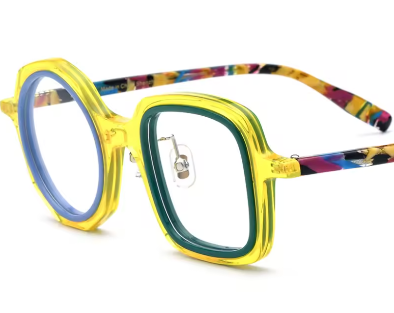 Wind Red 2025 Neue Acetat-Brillenfassung Herren Luxus Optische Korrektionsbrillenfassung Damen Retro Runde Quadratische Modefassung