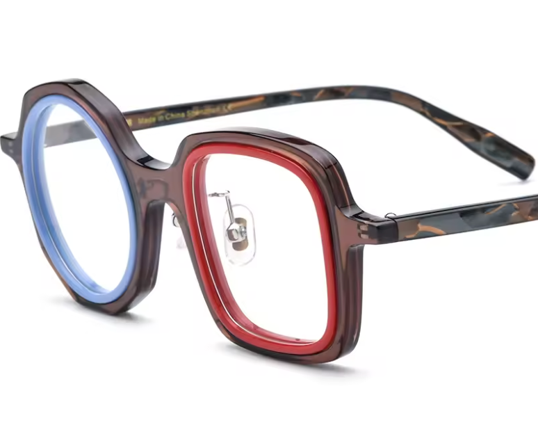 Wind Red 2025 Neue Acetat-Brillenfassung Herren Luxus Optische Korrektionsbrillenfassung Damen Retro Runde Quadratische Modefassung