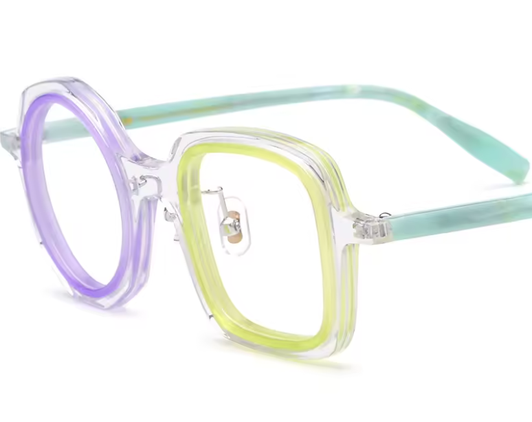 Wind Red 2025 Neue Acetat-Brillenfassung Herren Luxus Optische Korrektionsbrillenfassung Damen Retro Runde Quadratische Modefassung