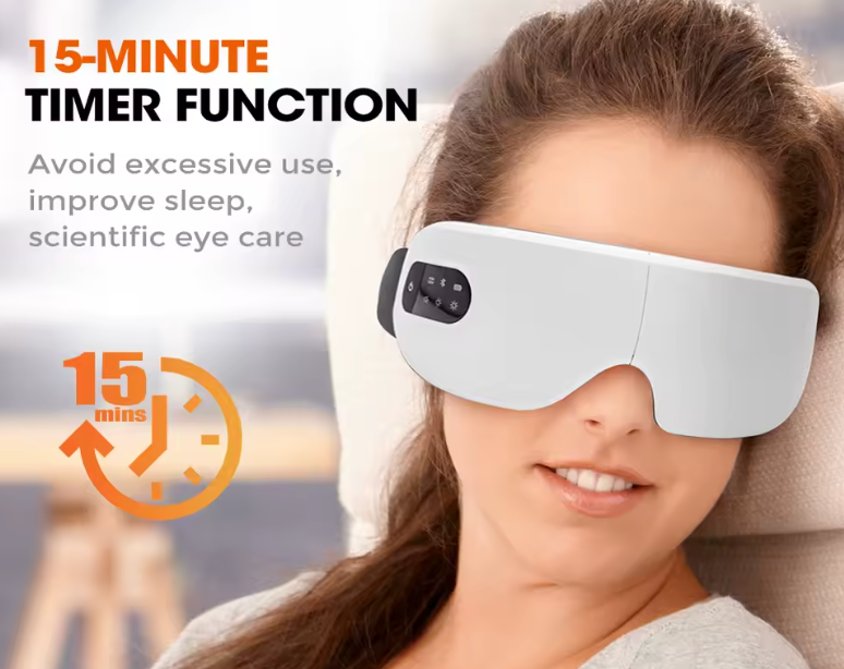 ntelligente, wiederaufladbare elektrische Augenmassagebrille mit Luftdruck- und Wärmekompressenfunktion, faltbar, Bluetooth-fähig und mit Musikfunktion