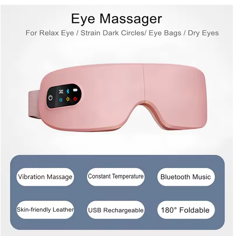 Elektrisches, intelligentes Augenmassagegerät mit Wärme, Vibration, Bluetooth-Musik und Massage-Entspannungsbrille (DC-Augenpflegegerät)