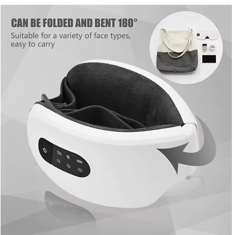 Elektrisches, intelligentes Augenmassagegerät mit Wärme, Vibration, Bluetooth-Musik und Massage-Entspannungsbrille (DC-Augenpflegegerät)