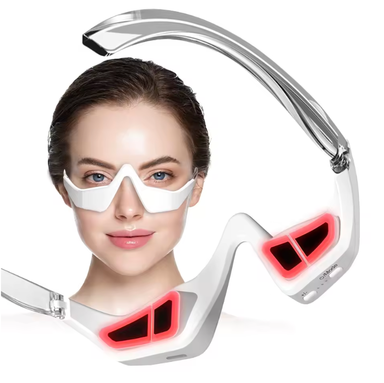 Rotlichttherapiegerät, Mikrostrom-Augenmassagegerät, Rotlicht-Augenmaske gegen Tränensäcke, Augenringe, Schwellungen, Falten und feine Linien